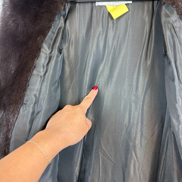 Vintage Lloyds Denver Mink Coat Dark Brown Long Womens - Fits Small Best - Picture 12 of 14